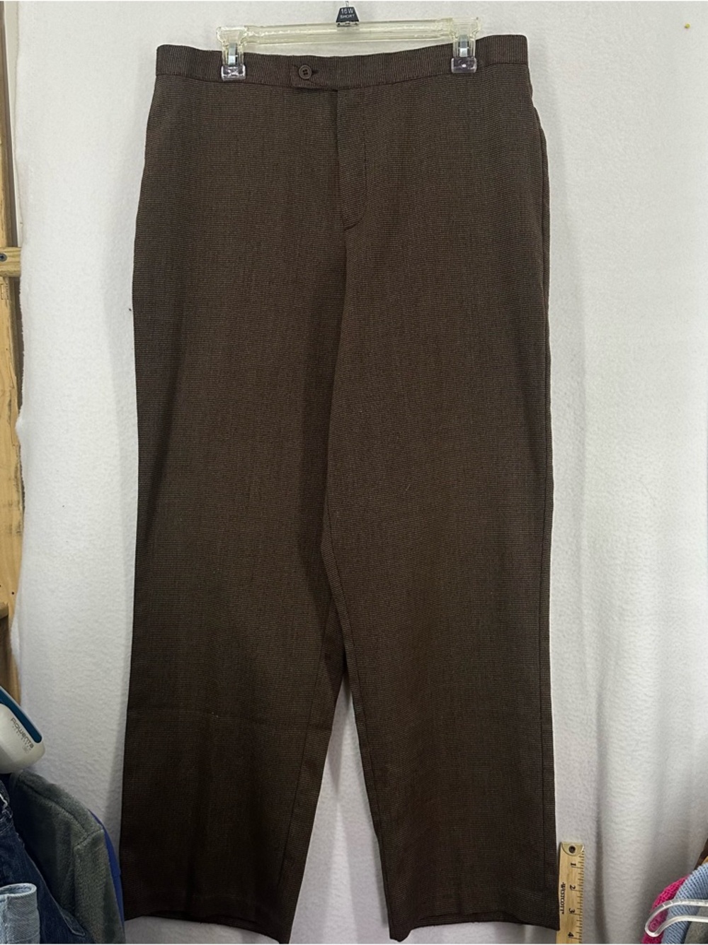 Briggs New York Plaid Dress Pants Women’s 16 Brown